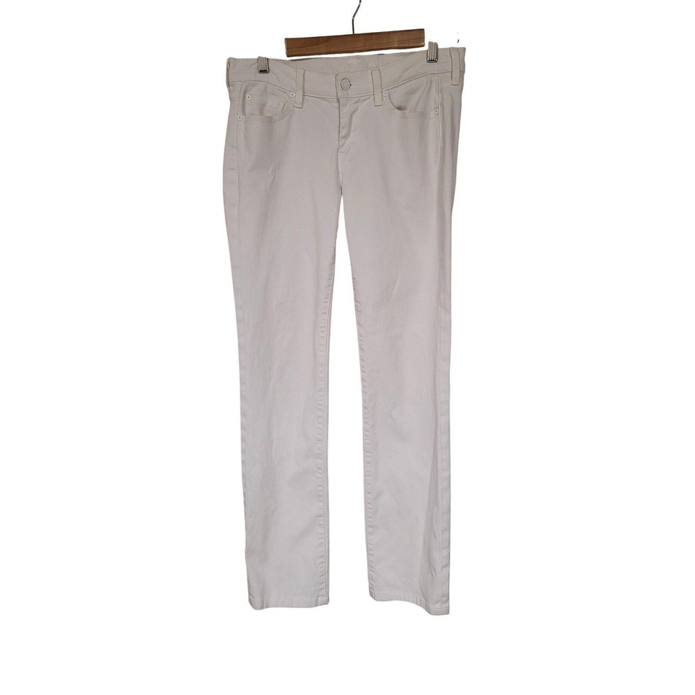 7 For All Mankind Straight Leg 32X32 White Jeans Size 28 Womens Stretch Denim